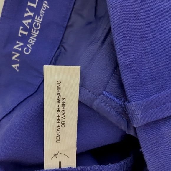 Ann Taylor Electric Purple Carnegie Crop Pants Size 0 - Picture 3 of 4